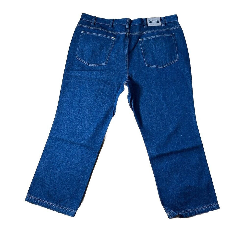 Duluth‎ Trading Jeans Mens 46x28 Dark Wash Never Worn Cotton Fire Hose Pockets - Picture 3 of 6